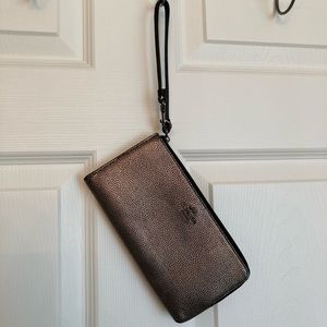 Coach Bronze Zip-around wristlet